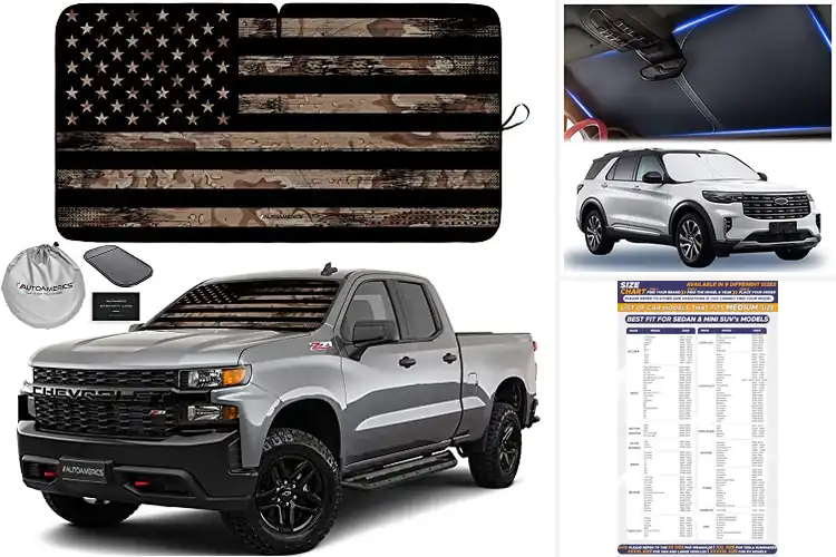 Detailed view of 10 Best Universal Fit Windshield Sunshades for Cool Rides